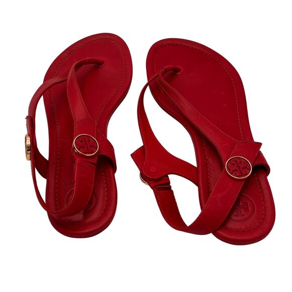 Tory Burch Women's Minnie Thong Sandals Red Size 7.5 - Picture 6 of 7